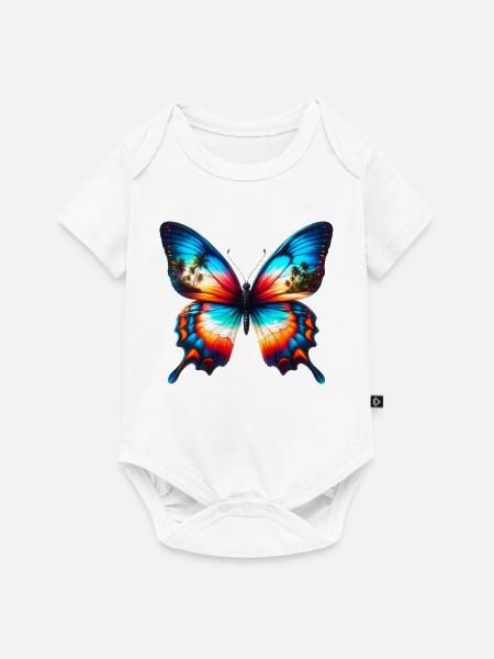 Schmetterling - Baby Premium Kurzarmbody - Weiß