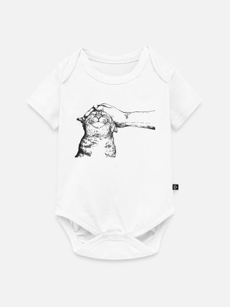 DIE GLÜCKLICHE KATZE - Baby Premium Kurzarmbody - Weiß