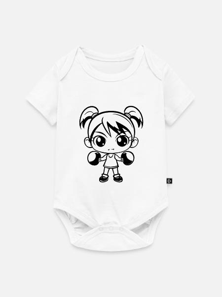 Boxen Mädchen - Baby Premium Kurzarmbody - Weiß