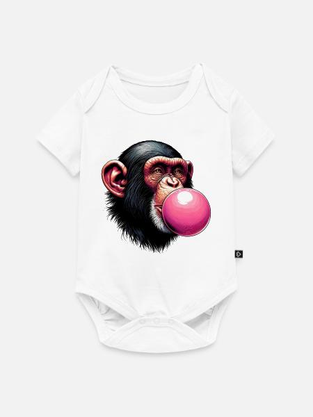 Affe - Baby Premium Kurzarmbody - Weiß
