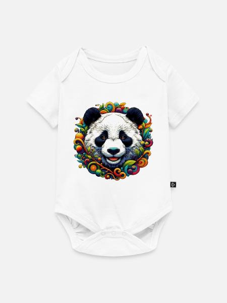Panda - Baby Premium Kurzarmbody - Weiß