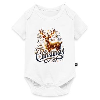 Merry Christmas Reindeer Xmas - Baby Premium short-sleeve bodysuit - white - Front