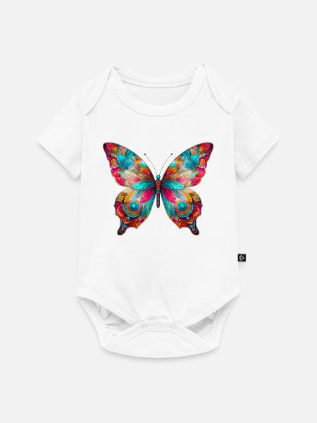 Schmetterling - Baby Premium Kurzarmbody - Weiß
