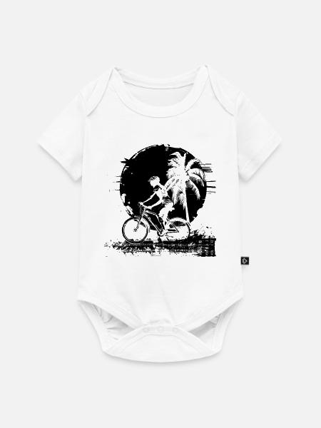 Radfahrerin Mädchen - Baby Premium Kurzarmbody - Weiß