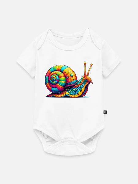 Schnecke - Baby Premium Kurzarmbody - Weiß