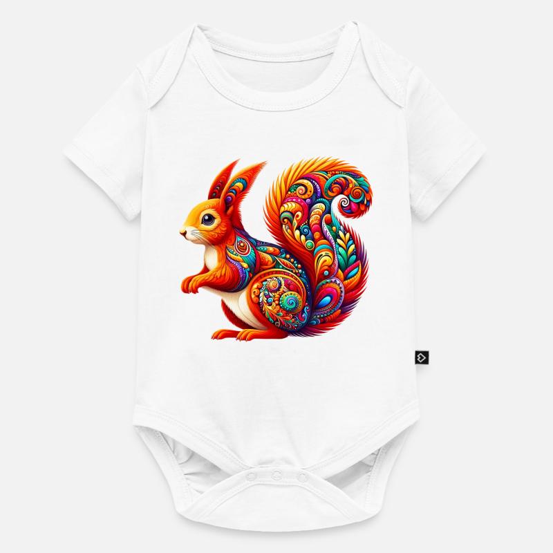 Eichhörnchen - Baby Premium Kurzarmbody - Weiß