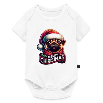 Carlin Costume de Noël Décoration de Noël Tenue - Body à manches courtes Premium Bébé - blanc - Devant