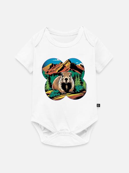 Murmeltier - Baby Premium Kurzarmbody - Weiß