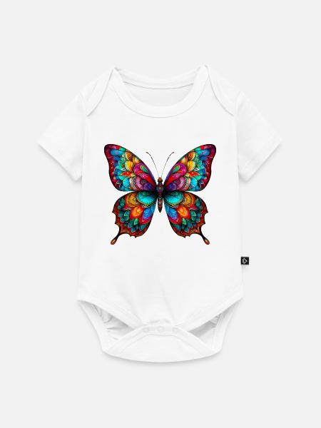 Schmetterling - Baby Premium Kurzarmbody - Weiß