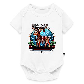 Rentier Weihnachtlich Xmas - Baby Premium Kurzarmbody - Weiß - Vorne