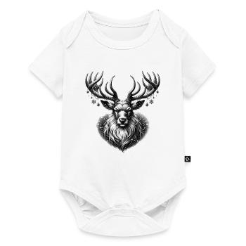 Winterlich Hirschgeweih Xmas - Baby Premium Kurzarmbody - Weiß - Vorne