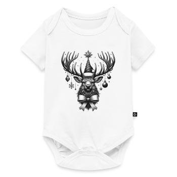 Cool Christmas Moose Head Antlers - Baby Premium short-sleeve bodysuit - white - Front