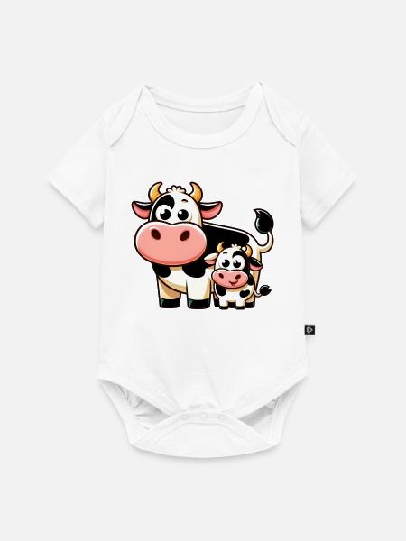 Kuh Kühe - Baby Premium Kurzarmbody - Weiß