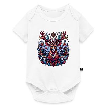 Hirschgeweih Winter - Baby Premium Kurzarmbody - Weiß - Vorne