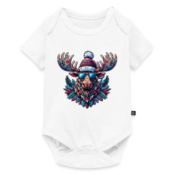 Christmas Moose Funny Cool Xmas - Baby Premium short-sleeve bodysuit - white - Front