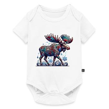 Moose Christmas Decoration Christmas Party - Baby Premium short-sleeve bodysuit - white - Front