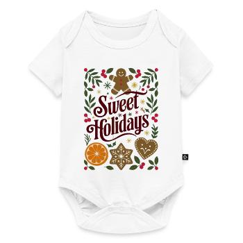 Sweet Holidays Lebkuchen-Blumendesign - Baby Premium Kurzarmbody - Weiß - Vorne