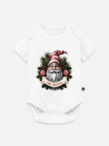 Chef Wichtel Weihnachtsgnom - Baby Premium Kurzarmbody - Weiß