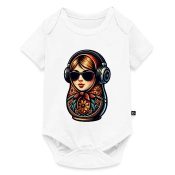 Russe Matriochka Musique Russie Russe - Body à manches courtes Premium Bébé - blanc - Devant