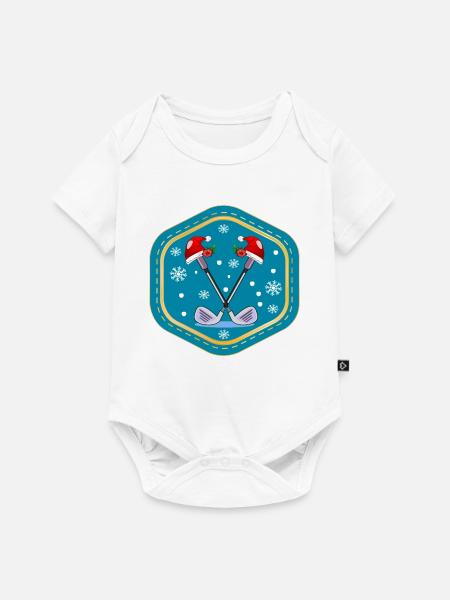 WEIHNACHTSFEIER GOLFPLÄTZE GOLFSPIELEN - Baby Premium Kurzarmbody - Weiß