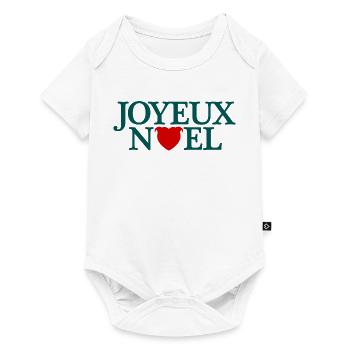 Joyeux Noël avec tête de staffie en forme de cœur - Body à manches courtes Premium Bébé - blanc - Devant