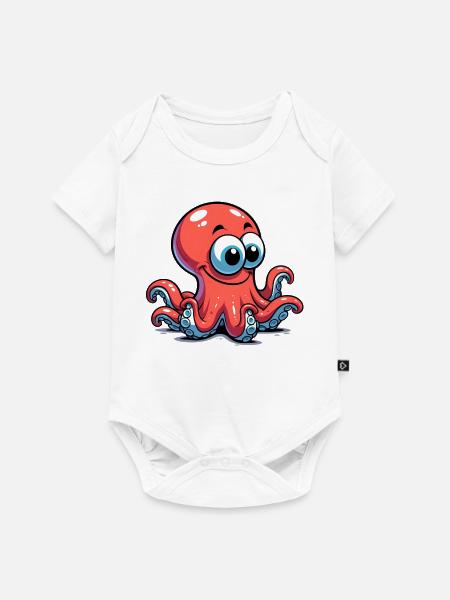 Krake - Baby Premium Kurzarmbody - Weiß
