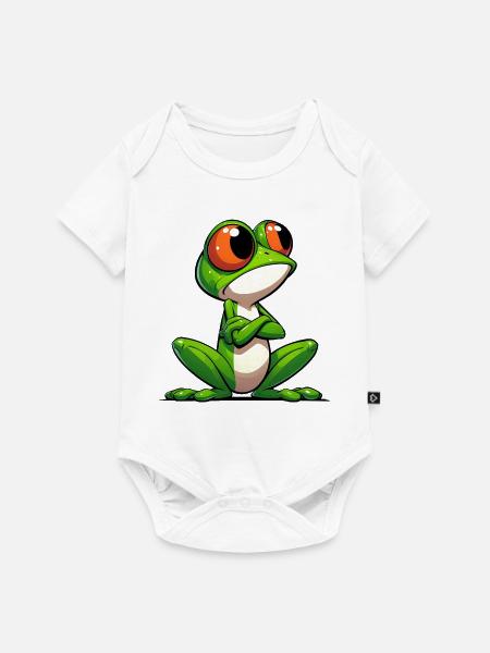 Frosch - Baby Premium Kurzarmbody - Weiß