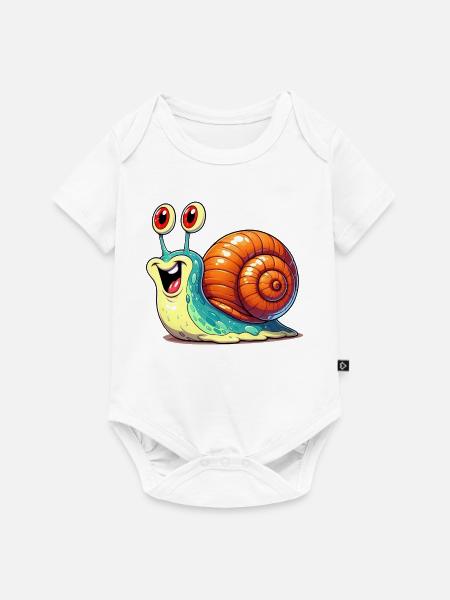 Schnecke - Baby Premium Kurzarmbody - Weiß