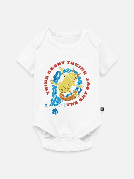 Katze raus - Baby Premium Kurzarmbody - Weiß