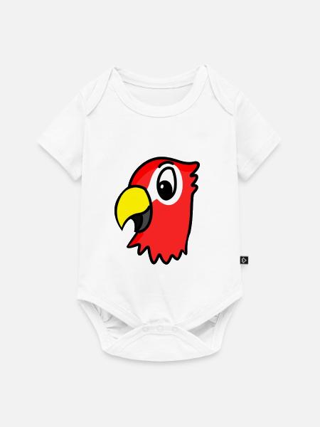 Papagei Kopf - Baby Premium Kurzarmbody - Weiß
