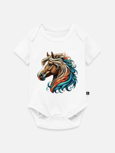 Pferd - Baby Premium Kurzarmbody - Weiß