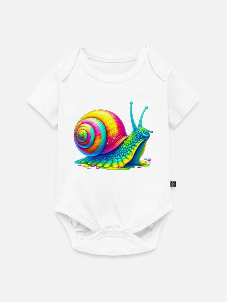 Schnecke - Baby Premium Kurzarmbody - Weiß