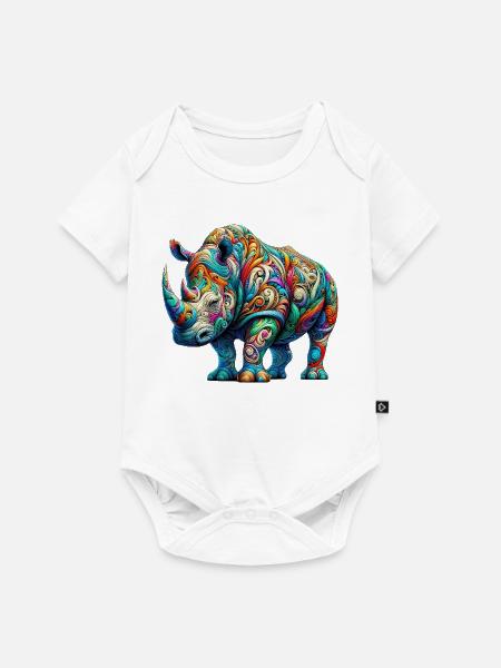 Nashorn - Baby Premium Kurzarmbody - Weiß