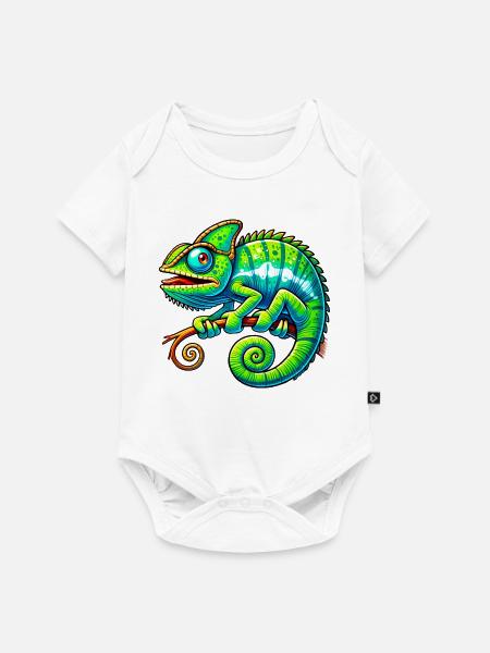 Chamäleon - Baby Premium Kurzarmbody - Weiß