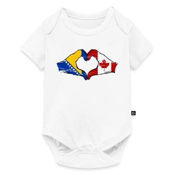 Bosnia Canada flag hands heart shape used - Baby Premium short-sleeve bodysuit - white - Front