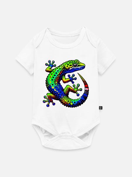 Gecko - Baby Premium Kurzarmbody - Weiß