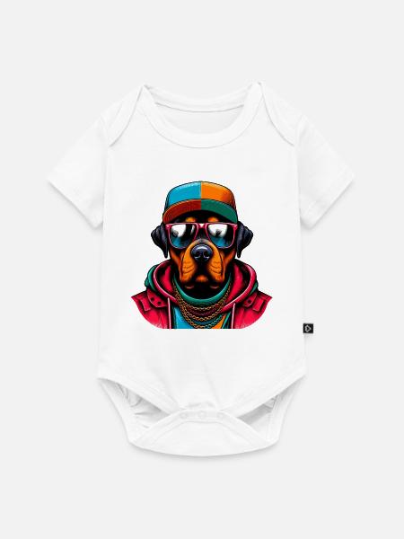 Hund - Baby Premium Kurzarmbody - Weiß