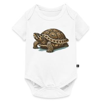 Schildkröte - Baby Premium Kurzarmbody - Weiß - Vorne