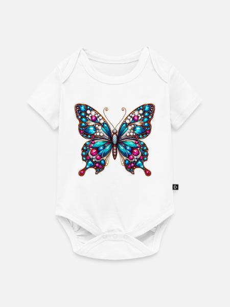 Schmetterling - Baby Premium Kurzarmbody - Weiß