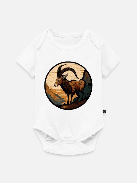 Steinbock - Baby Premium Kurzarmbody - Weiß