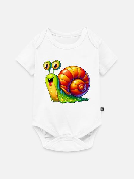 Schnecke - Baby Premium Kurzarmbody - Weiß