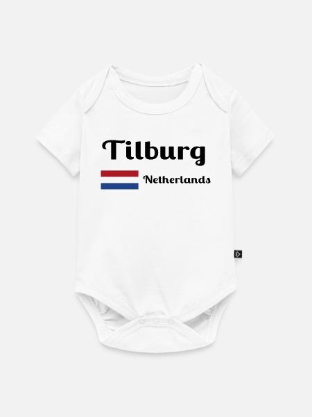 Tilburg, Pays-Bas- Imprimés élégants - Body à manches courtes Premium Bébé - blanc