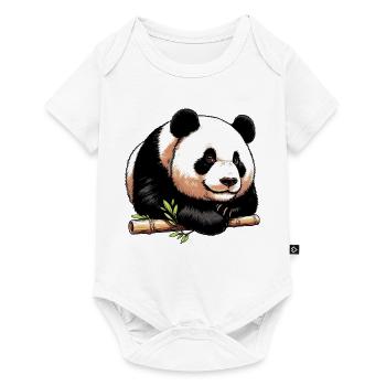 Panda - Baby Premium Kurzarmbody - Weiß - Vorne