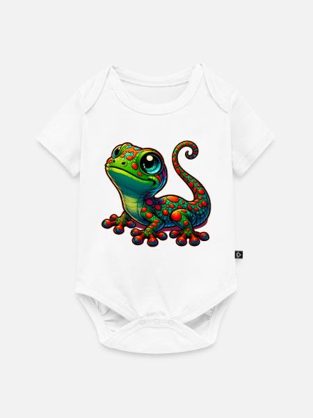 Gecko - Baby Premium Kurzarmbody - Weiß