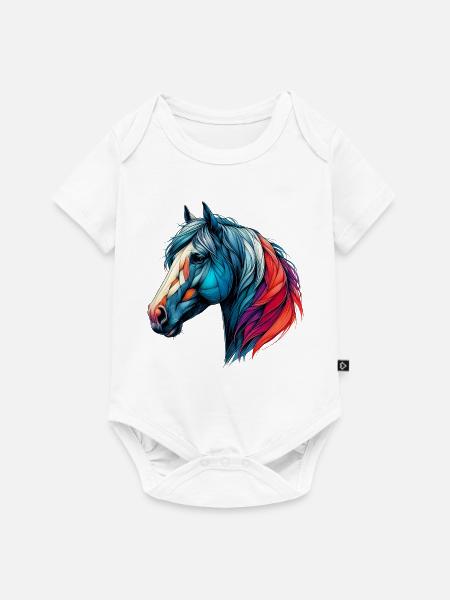 Pferd - Baby Premium Kurzarmbody - Weiß