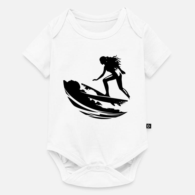 Weiblicher Surfer - Baby Premium Kurzarmbody - Weiß