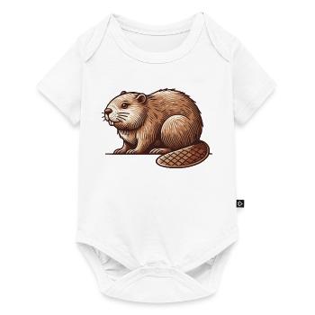 Beaver - Baby Premium short-sleeve bodysuit - white - Front