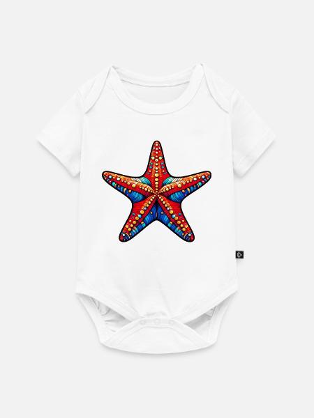 Seestern - Baby Premium Kurzarmbody - Weiß