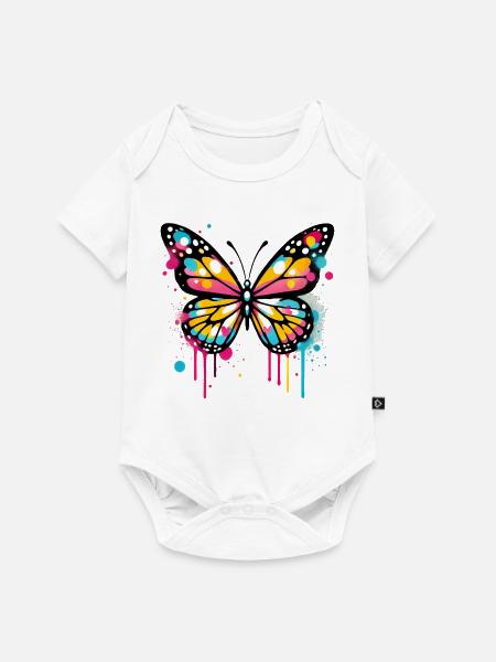 Schmetterling - Baby Premium Kurzarmbody - Weiß