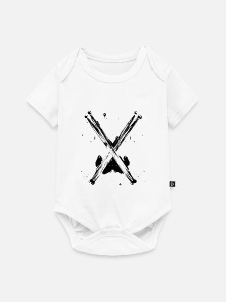 Schlagzeugstöcke Skizze - Baby Premium Kurzarmbody - Weiß